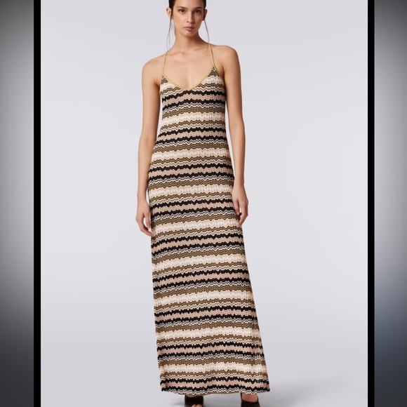 Missoni gold chevron v neck maxi dress - Picture 14 of 15